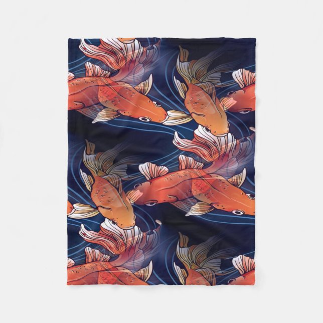 Cobertor De Velo Koi Fish Japonês (Frente)