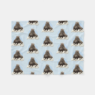 Cobertor De Velo Koko o gorila que veste a coroa