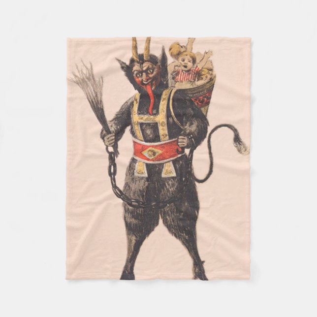 Cobertor De Velo Krampus Seqüestrando Crianças Chibata (Frente)
