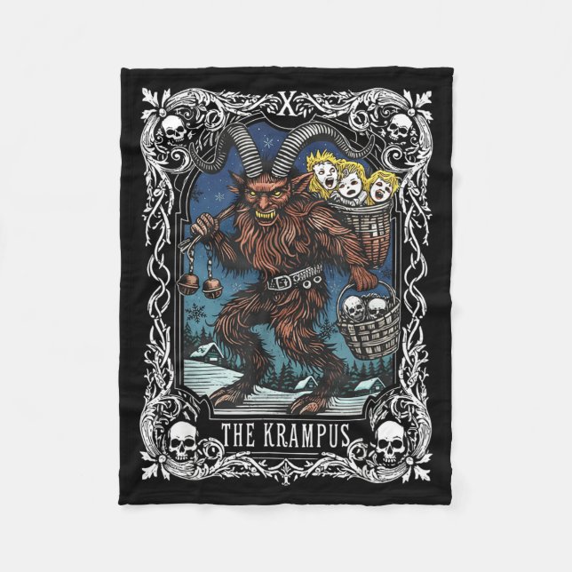 Cobertor De Velo Krampus Tarot Card Design Christmas Season Evil Pa (Frente)
