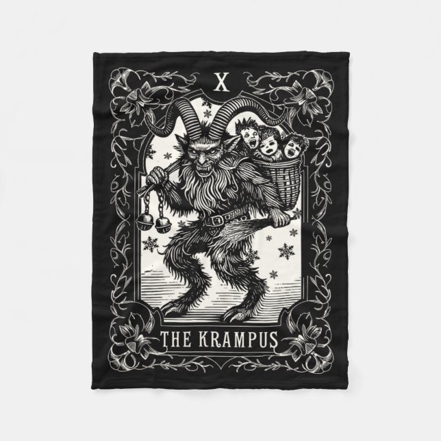 Cobertor De Velo Krampus Tarot Card Design Christmas Season Evil Pa (Frente)