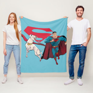 Cobertor De Velo Krypto e Superman