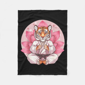 Cobertor De Velo Kung Fu Tigre Flor de Lótus Kickboxing Taekwondo