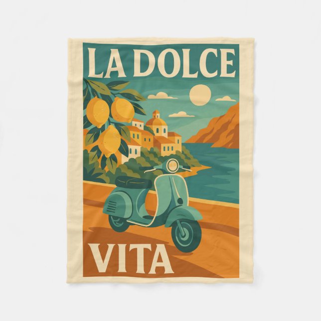 Cobertor De Velo La Dolce Vita - Poster de viagens costeiro italian (Frente)