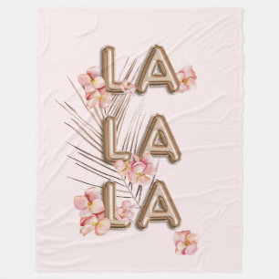 Cobertor De Velo LA LA LA- Girly Trendy RoseGold Motivação da Flor