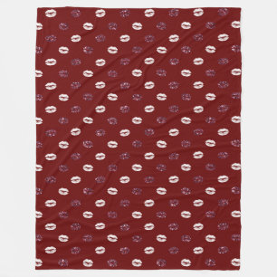 Cobertor De Velo Lábios Brancos Brancos Rosa-Rosa-Cinza-Vermelho