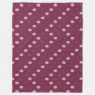 Cobertor De Velo Lábios Brancos Brancos Rosa-Rosa-Cinza-Vermelho