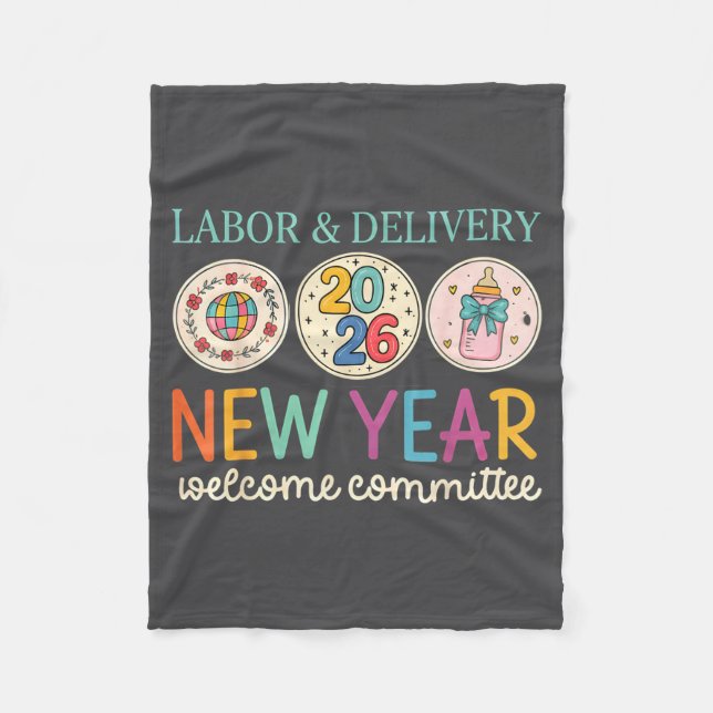 Cobertor De Velo Labor &amp; Delivery 2026 New Year Welcome Committ (Frente)