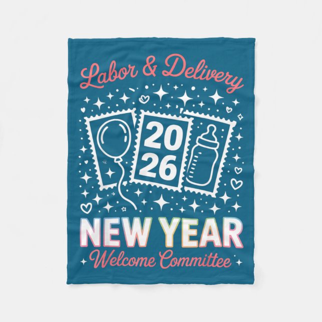 Cobertor De Velo Labor &amp; Delivery 2026 New Year Welcome Committ (Frente)