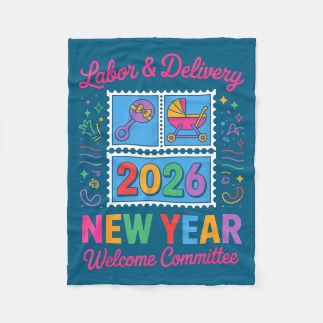 Cobertor De Velo Labor &amp; Delivery 2026 New Year Welcome Committ (Frente)