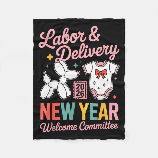 Cobertor De Velo Labor &amp; Delivery 2026 New Year Welcome Committ (Frente)