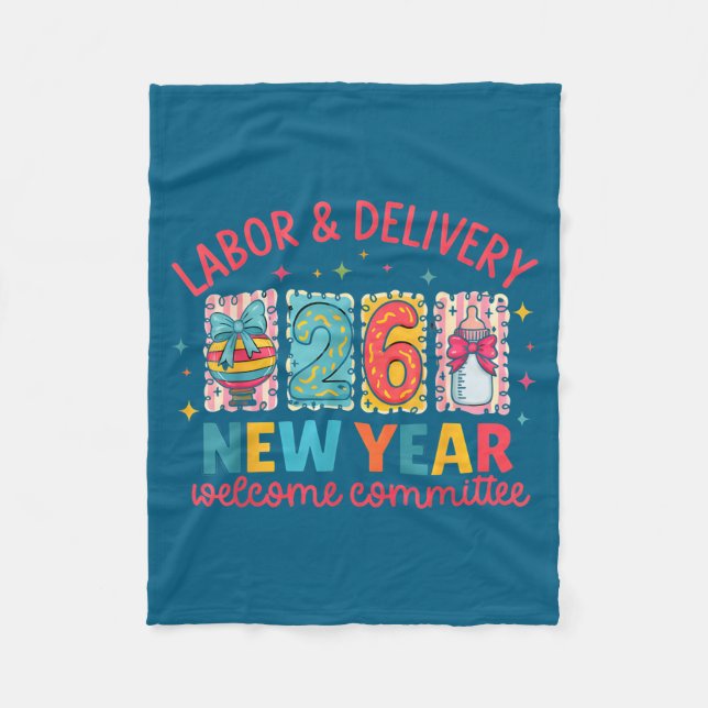 Cobertor De Velo Labor &amp; Delivery 2026 New Year Welcome Committ (Frente)