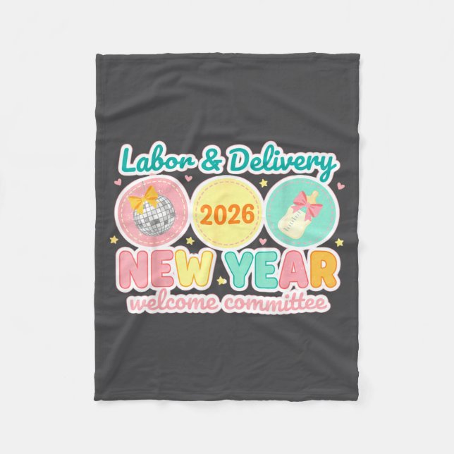 Cobertor De Velo Labor &amp; Delivery 2026 New Year Welcome Committ (Frente)