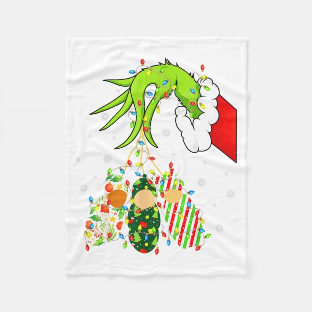 Cobertor De Velo Labor And Delivery Nurse Merry Christmas Xmas Ligh (Frente)