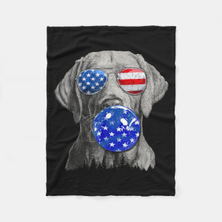 Cobertor De Velo Labrador Fofo Usando Óculos De Sol Da Bandeira Dos