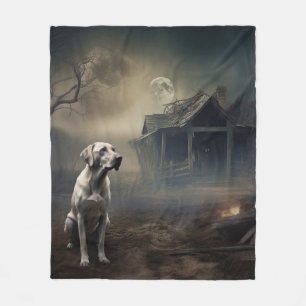 Cobertor De Velo Labrador Halloween Assustador