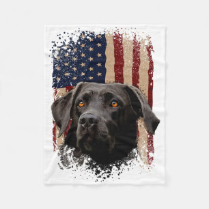 Cobertor De Velo Labrador preto americano Bandeira dos EUA Propriet