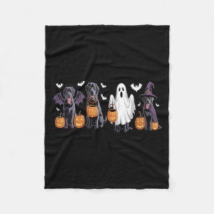 Cobertor De Velo Labrador Preto Fofo de Mulher no Halloween Abóbora