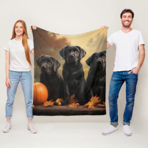 Cobertor De Velo Labrador Puppy Autumn Delight Pumpkin