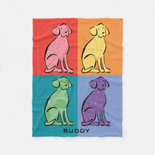 Cobertor De Velo Labrador Retriever Dog Color Blocks Nome
