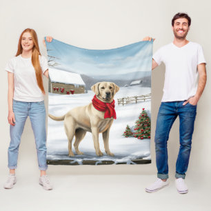 Cobertor De Velo Labrador Retriever Dog no Natal da Neve