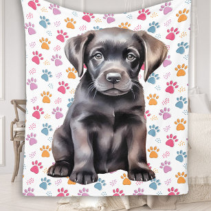 Cobertor De Velo Labrador Retriever Puppy Paw Imprime Cachorro