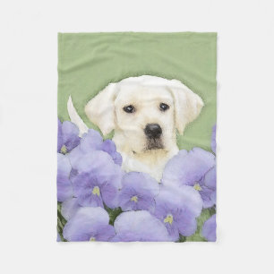 Cobertor De Velo Labrador Retriever Puppy Pintura Original