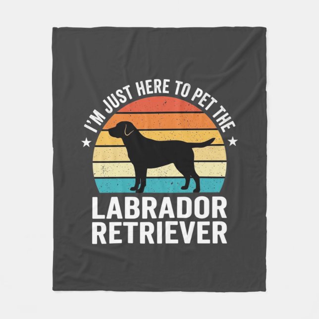 Cobertor De Velo Labrador Retriever Retro Cão Acariciando (Frente)