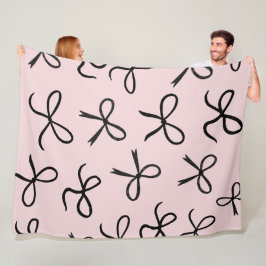 Cobertor De Velo Laços Pretos Pequenos Fofo da Moda Rosa