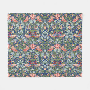 Cobertor De Velo Ladrão de Morango William Morris Azul Marinho Cora