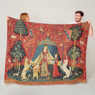 Cobertor De Velo LADY E UNICORN Lion,Flores Fantásticas,Animais