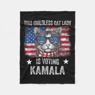 Cobertor De Velo Lady Gato Sem Filhos Está Votando Kamala Harris 20