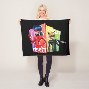 Cobertor De Velo Ladybug e Cat Noir Confiança e lealdade