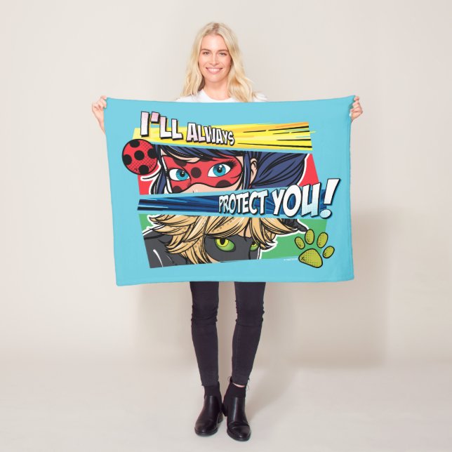 Cobertor De Velo Ladybug Miraculoso e Cat Noir sempre protegem você (In Situ)