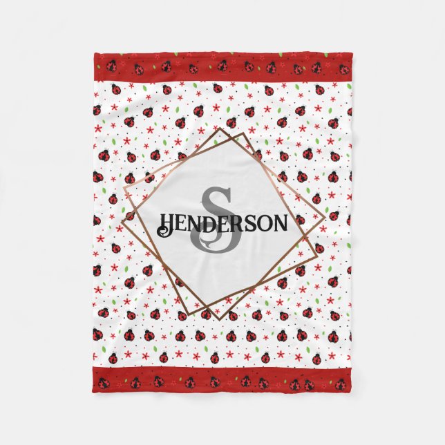 Cobertor De Velo Ladybug Personalizado (Frente)