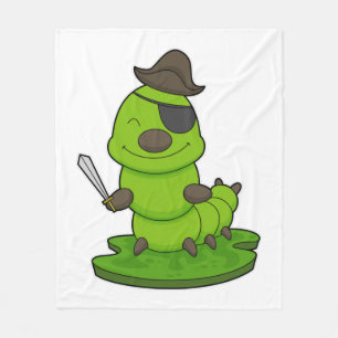 Cobertor De Velo Lagarta como Pirata com Espada