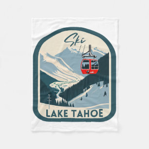 Cobertor De Velo Lago de Esqui Tahoe Retro Estilo Vintage Lago Taho