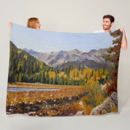 Cobertor De Velo Lago de Montanha Cênica em Estes Park Fleece Blank