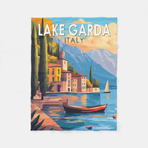 Cobertor De Velo Lago Garda Itália Viagem Art Vintage