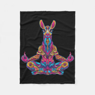 Cobertor De Velo Lama Alpaca Meditando Trippy Psicodélico Engraçado