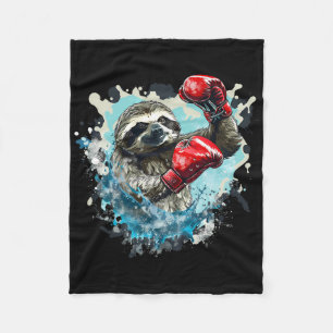 Cobertor De Velo Lama de Boxing com luvas de boxe Engraçada B