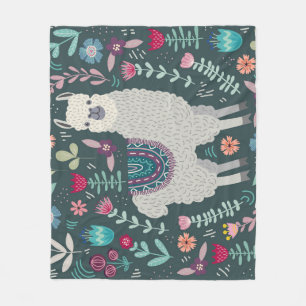 Cobertor De Velo Lama Floral: Portas Desenhadas À Mão Vintage
