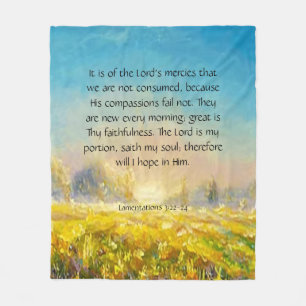 Cobertor De Velo Lamentações 3:22-24