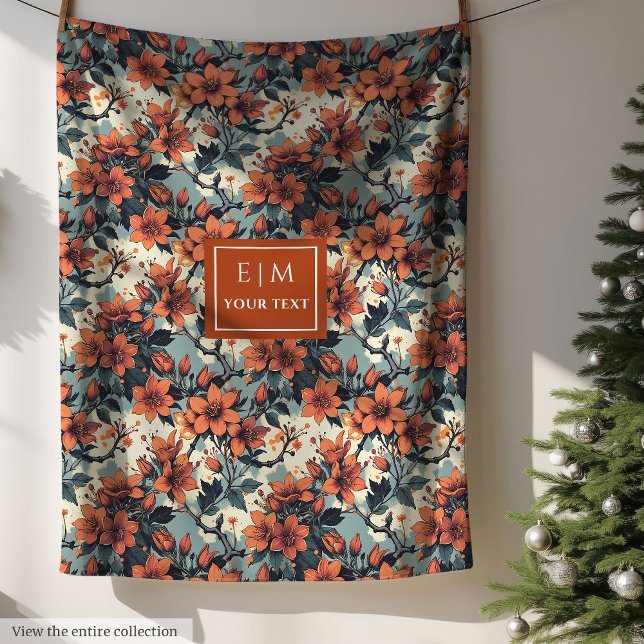 Cobertor De Velo Lâmina de aquarela em cobre e verde pastoso (Chic watercolor throw in copper and pastel green)