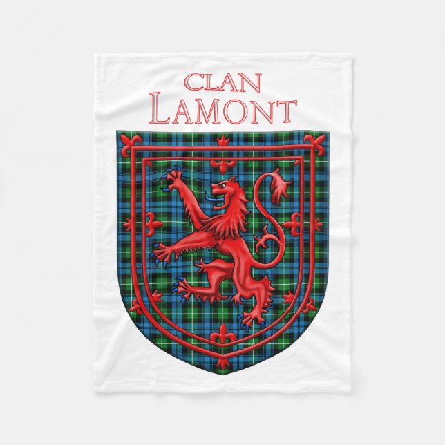 Cobertor De Velo Lamont Tartan Scottish Xadrez Lion Rampant (Frente)