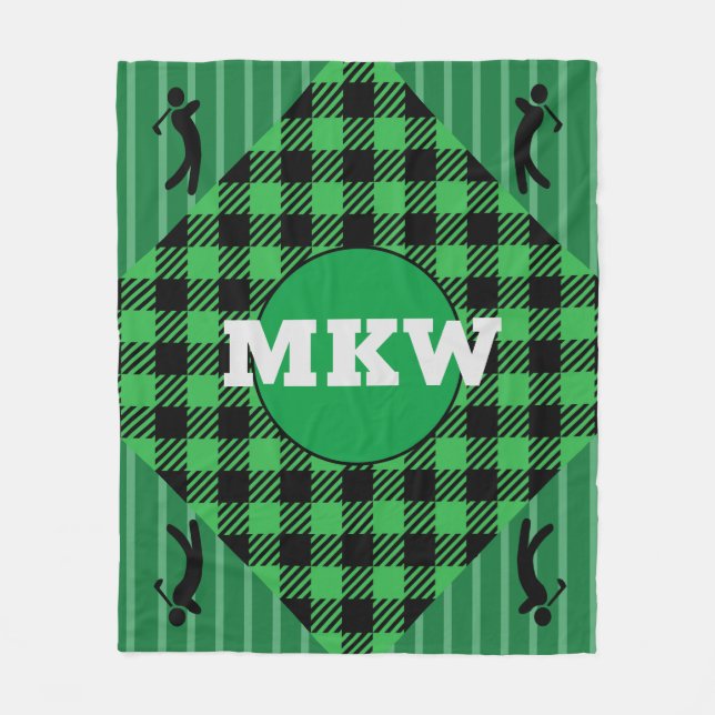 Cobertor De Velo Lança-velo de golfe monograma (Frente)