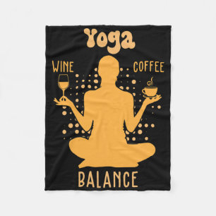 Cobertor De Velo Lança Yoga - Amante do Yoga de Café e Vinho Presen
