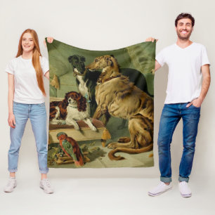 Cobertor De Velo Lance do velo da pintura do Borzoi do vintage