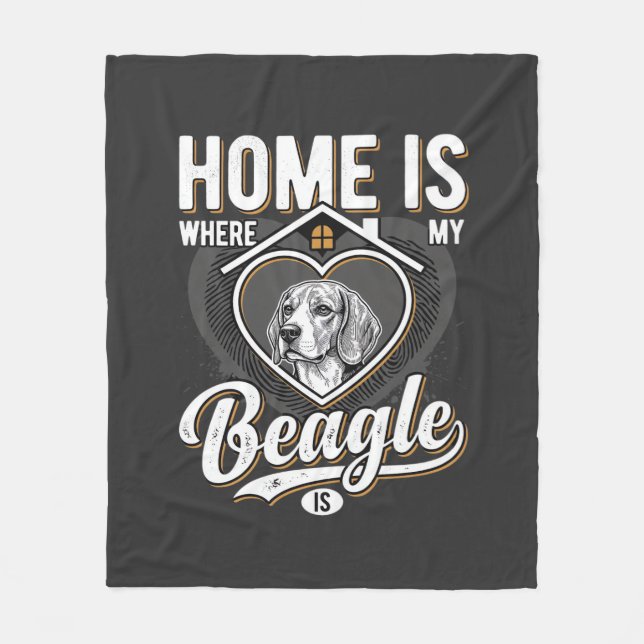 Cobertor De Velo Lar é Onde Meu Beagle Está_1 (Frente)