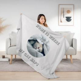 Cobertor De Velo Lar é onde meu gato tira fotos personalizadas